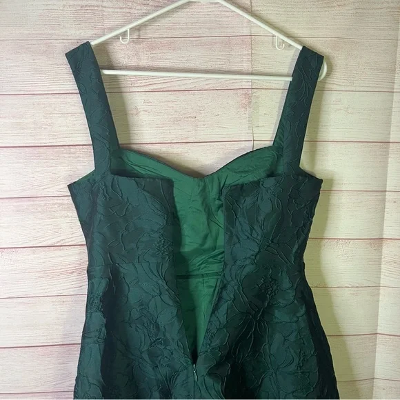 Rihoas Green Sweetheart Neck Jacquard Midi Dress Size Small | 4‎ - Picture 9 of 12